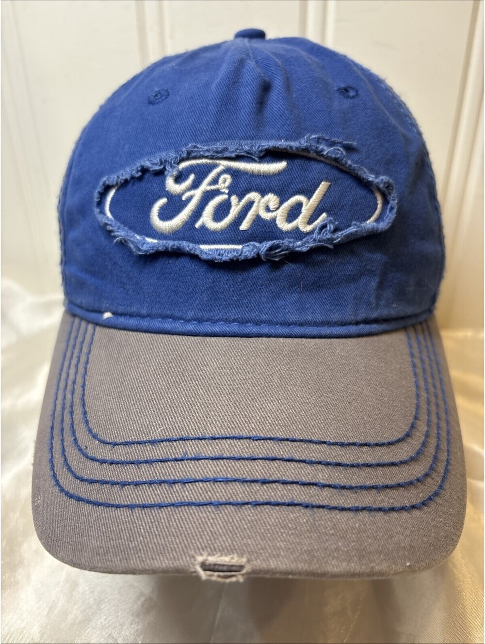 Ford Co. Car Truck Embroidered Distressed Adjustable Snapback Hat Cap Great Con